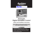 Aprilaire 400A Owner`s manual