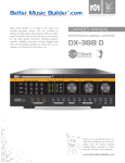 Better Music Builder DX-388 G3 Owner`s manual