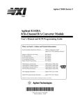 Agilent Technologies E1418A User`s manual