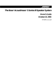 Bose Acoustimass 3 Series Specifications