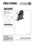 Pro-Form SEARS 831.288300 User`s manual