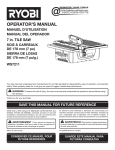 Ryobi WS7211 Operator`s manual