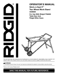 RIDGID TS2400 Operator`s manual