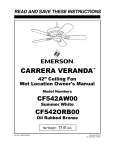 Emerson CARRERA VERANDA CF542ORB00 Owner`s manual