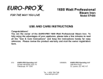 Euro-Pro EP480 Troubleshooting guide