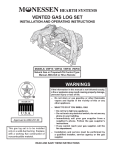 Monessen Hearth VWF18 Operating instructions