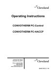 Cleveland Convotherm PC-HACCP Operating instructions