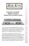MTH Electric Trains Genesis Diesel Locomotive Operating instructions
