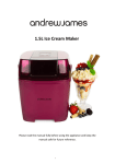 1.5L Ice Cream Maker - Andrew James UK Ltd