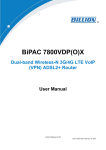 Billion BiPAC 7800VDPX User manual