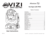 American DJ Vizi Spot LED PRO Specifications
