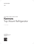 Sears Kenmore Refrigeratore Use & care guide