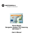 Motorola T815 - MOTONAV - Bluetooth User`s manual