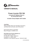 Schumacher PID-760 Owner`s manual