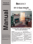 Regency Fireplace Products I31-NG3 Operating instructions