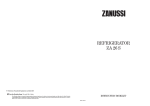 Zanussi ZA 26 S Specifications