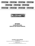 Blodgett MT3855G-G Repair manual