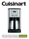 Cuisinart DCC-1400 - Coffee Maker, Brew Central Thermal Specifications