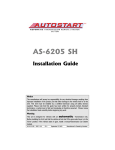 Autostart AS-6205 SH Installation guide