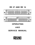 Rane RE 27 Service manual