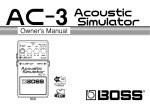 Roland AC-3 Owner`s manual