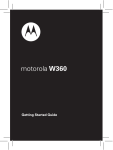 Motorola W360 User manual