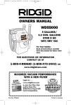 RIDGID WD55000 Owner`s manual