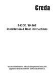 E420E / R420E Installation & User Instructions