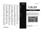 Roland V-Bass VB-99 Owner`s manual