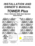 Allstar ANSI/UL 325 Owner`s manual