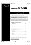 Roland SH-201 Owner`s manual