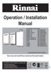 Rinnai MC 91 1A Installation manual