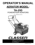 Classen TA-25D Operator`s manual