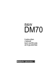 B&W electronics 70 Instruction manual