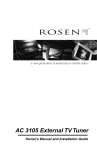 Rosen AC 3105 Owner`s manual