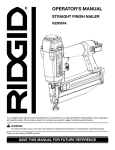 RIDGID R250SFA Operator`s manual
