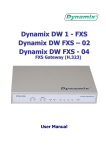Dynamix DW-02 User manual