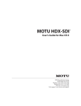 MOTU HDX-SDI User`s guide