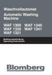 Blomberg WAF 1340 Operating instructions
