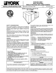 York SUNLINE 2000 B1CH180 Operating instructions