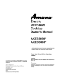 Amana AKES3060 Owner`s manual