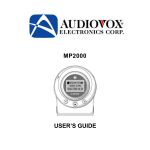 Audiovox MP2000 User`s guide