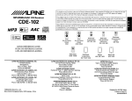 Alpine CDE 102 - Radio / CD Owner`s manual