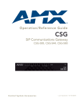 AMX CSG-580 Specifications