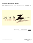 Zenith H27F39DT Instruction manual