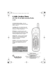 Radio Shack Cordless Telephone Owner`s manual