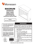 Monessen Hearth Magnum Unvented Vent-Free Fireboxes MCUF36D Operating instructions
