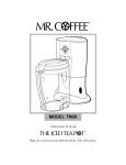 Mr. Coffee TM20 Instruction manual