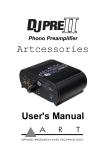 Art DJ PRE II User`s manual