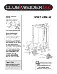 Weider Club 560 User`s manual